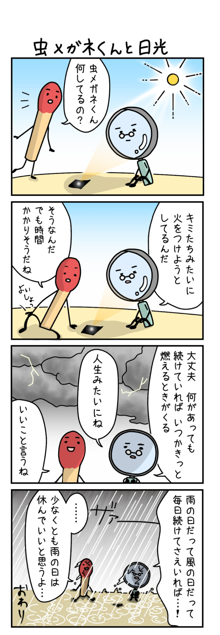 虫メガネくんと日光